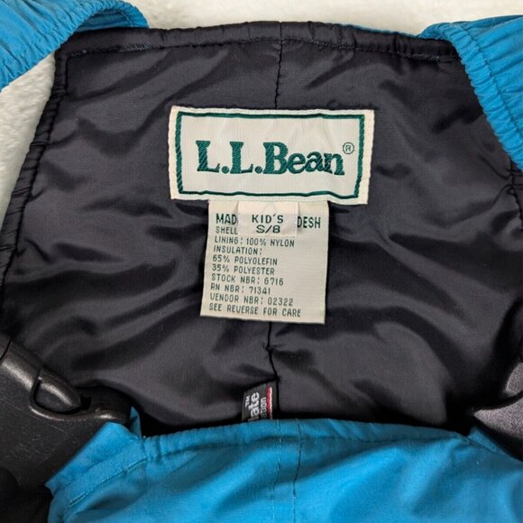 Vintage LL Bean Kids Thinsulate Ski Overalls Blue Youth Small 8 Insulated - Picture 7 of 13